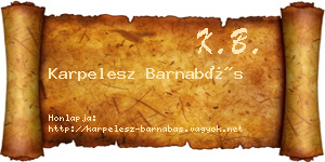 Karpelesz Barnabás névjegykártya